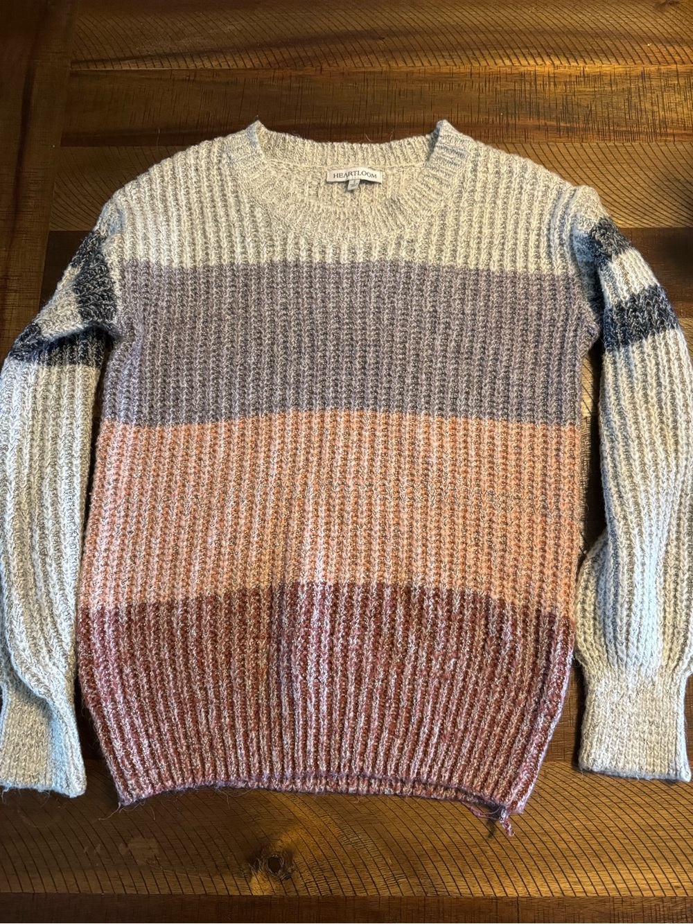 Heartloom Women’s Striped Knit Sweater - Cream, Gray, Pink, Brown